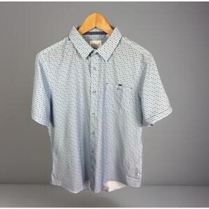 7 Diamonds 4 Way Stretch Shirt Mens M Short Sleeve Preppy Smart Casual Business